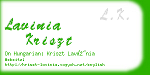 lavinia kriszt business card